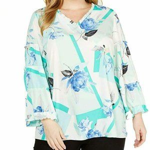 Alfani Women's Plus Size Fresh Petal Printed Ruffl